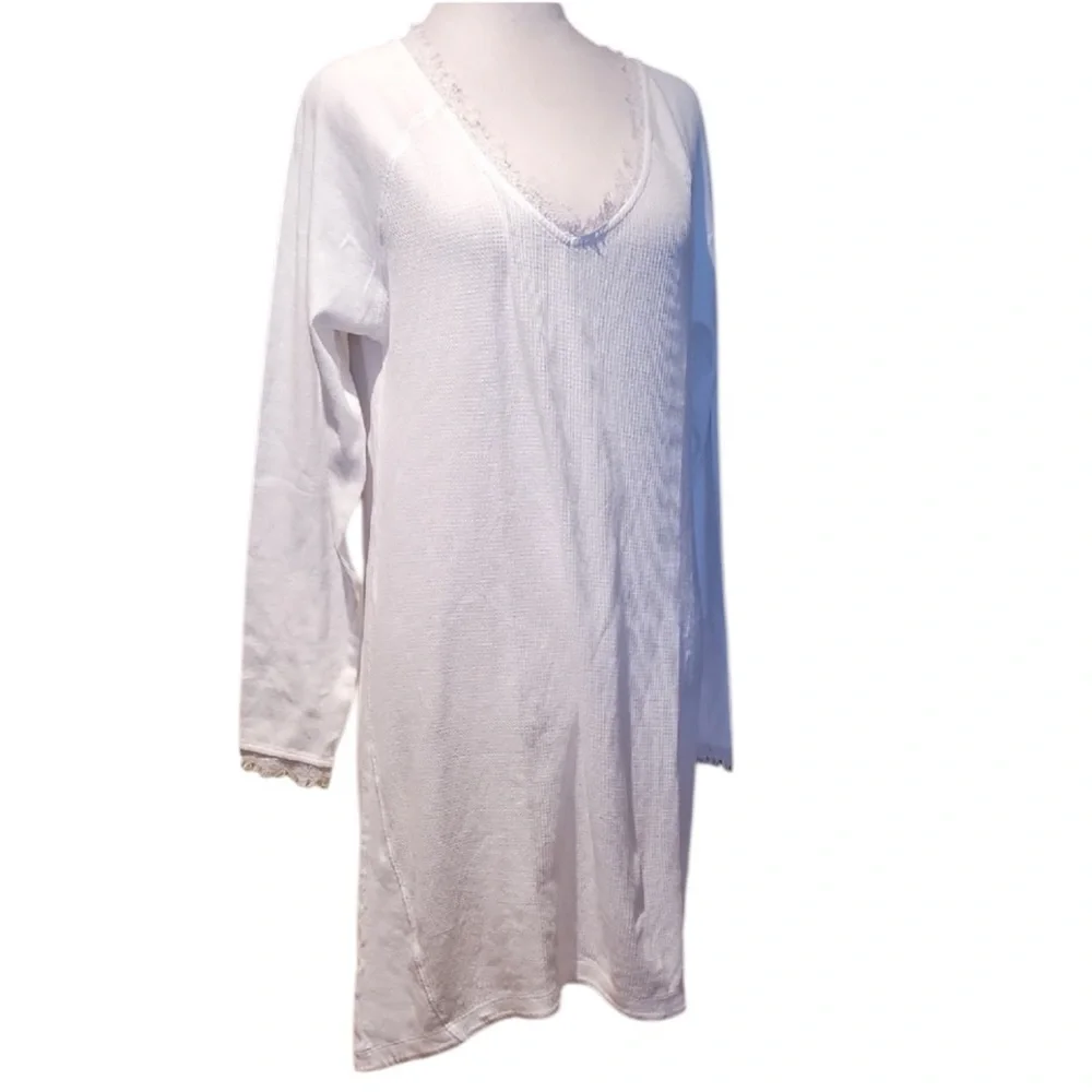 Skin Worldwide 100% Cotton Waffle Knit Night Dress - Picture 3 of 11